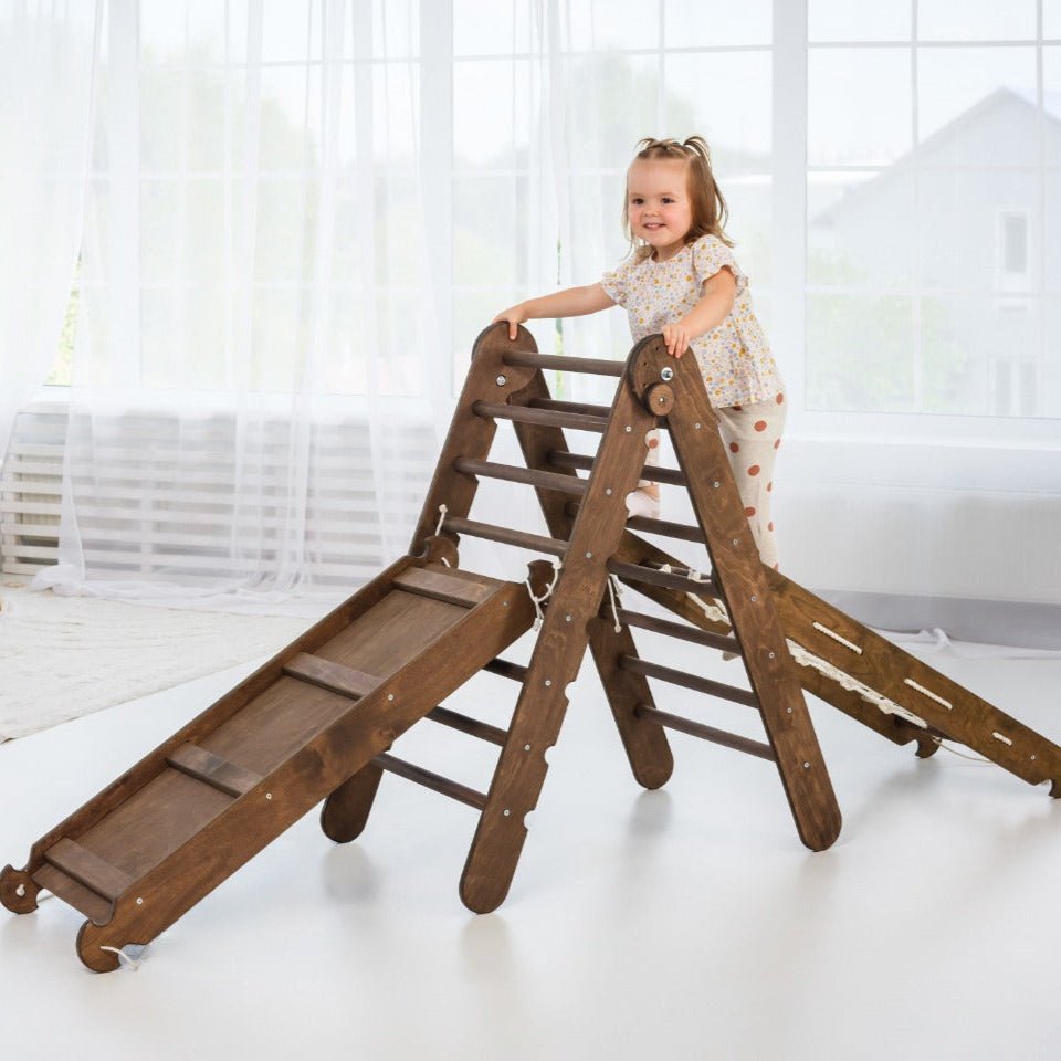 3in1-montessori-climbing-set-triangle-ladder-slide-board-net-chocolate-Gift-Baby-Toys3in1 Playsets-1