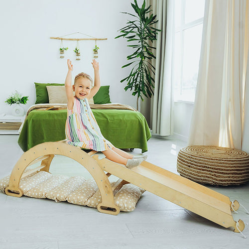 3in1-montessori-climbing-set-climbing-arch-slide-board-cushion-beige-Gift-Baby-Toys-1