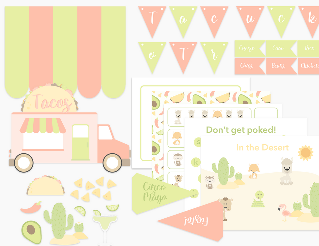 pink-taco-truck-printable-dramatic-play-kit-Gift-Baby-Toys-1