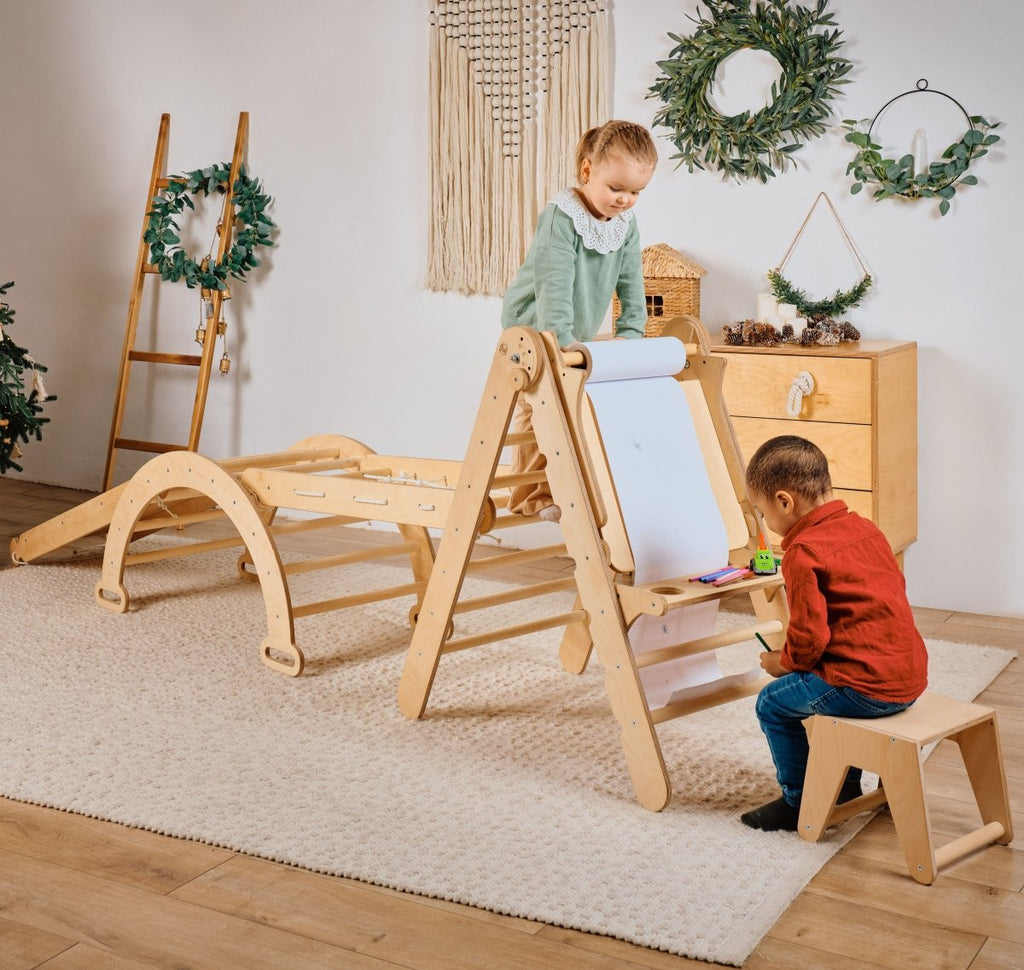 4in1-montessori-climbing-set-triangle-ladder-climbing-arch-slide-board-art-addition-Gift-Baby-Toys-2
