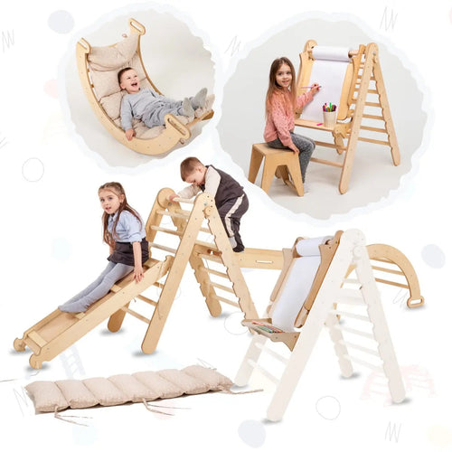 6in1-montessori-climbing-set-triangle-ladder-arch-rocker-slide-ramp-net-cushion-art-addition-Gift-Baby-Toys6in1 Playsets-1