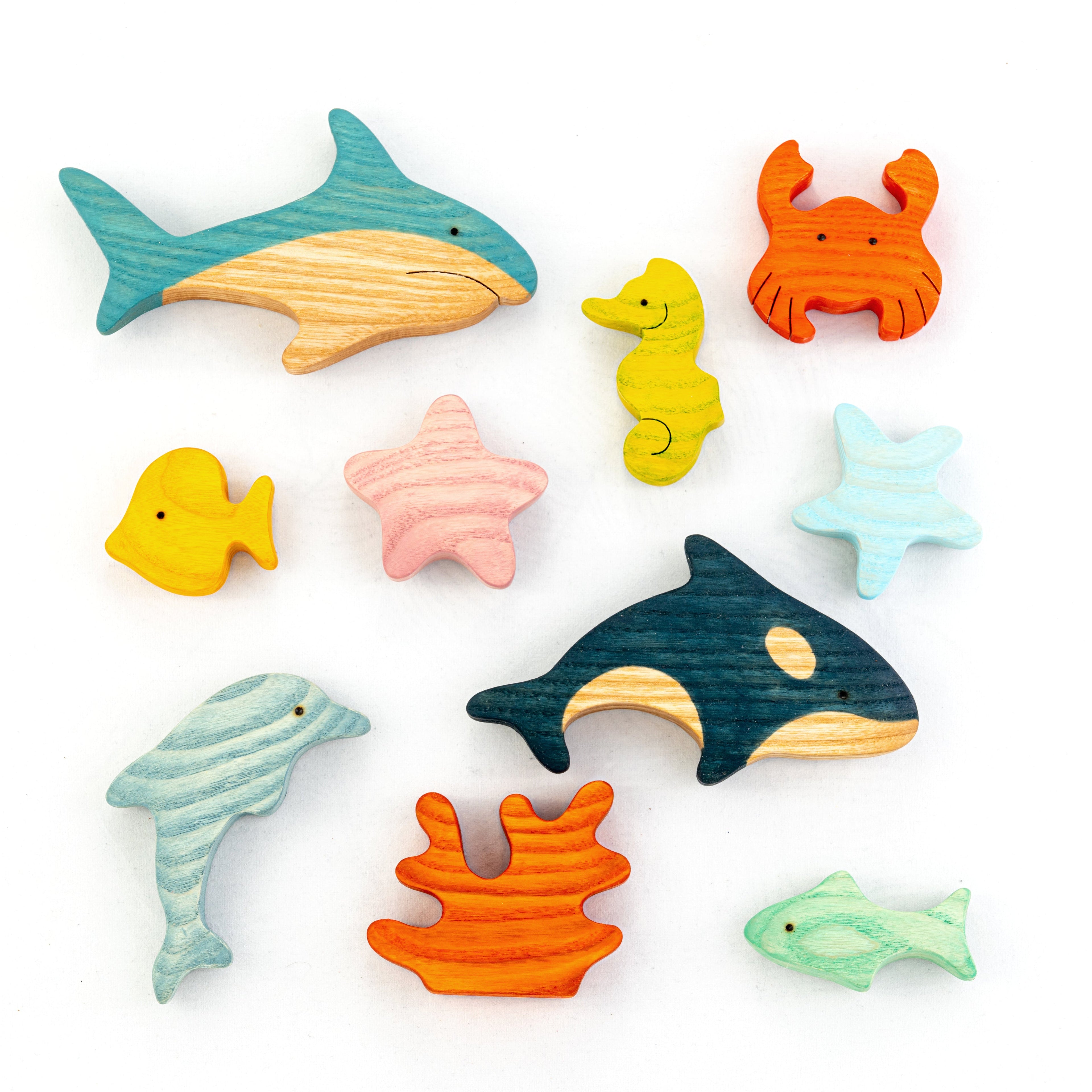 waldorf-wooden-sea-creatures-and-fish-set-10-pieces-Gift-Baby-Toys-1