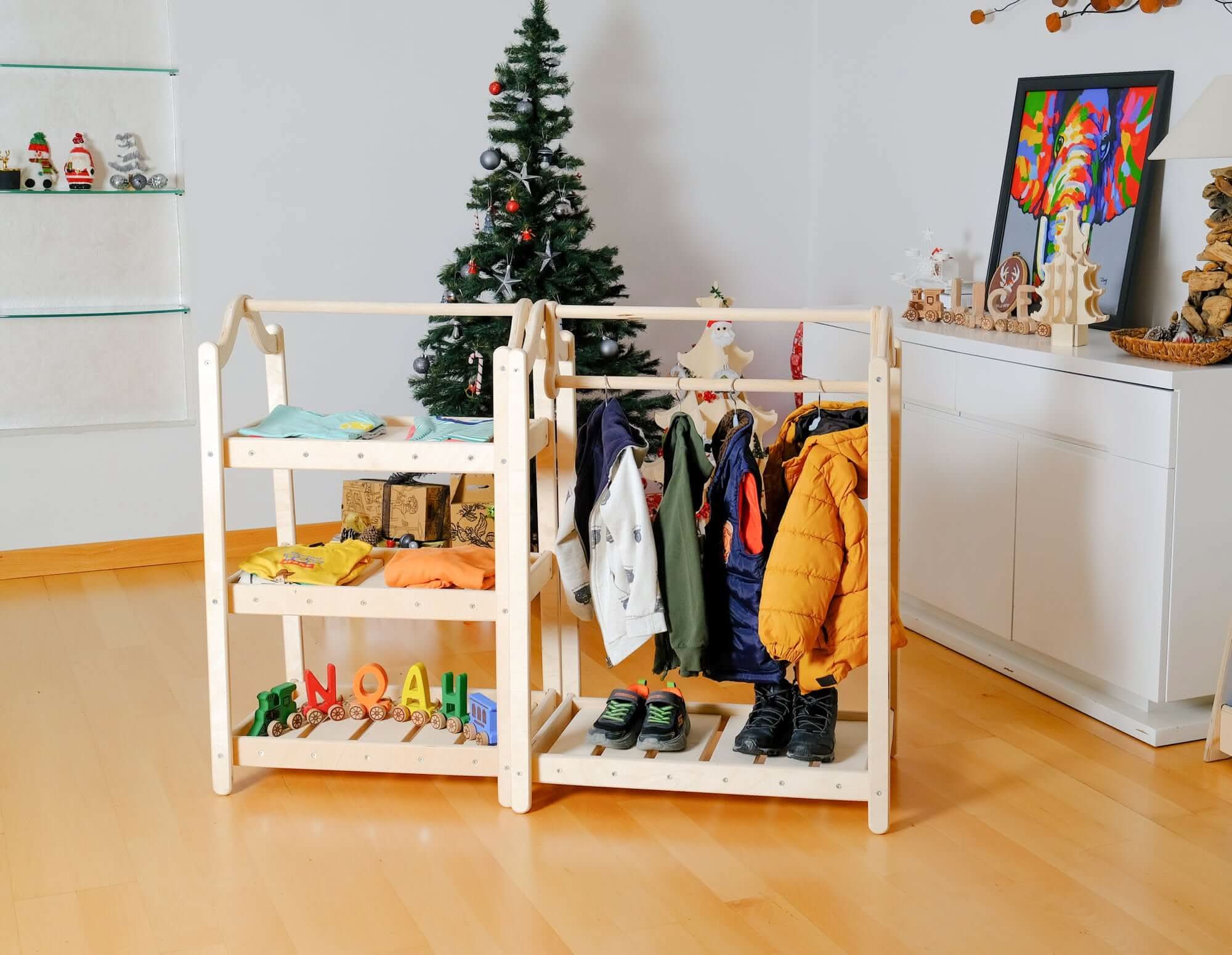 montessori-wooden-wardrobe-set-ideal-child-clothing-organizer-Gift-Baby-Toys-2