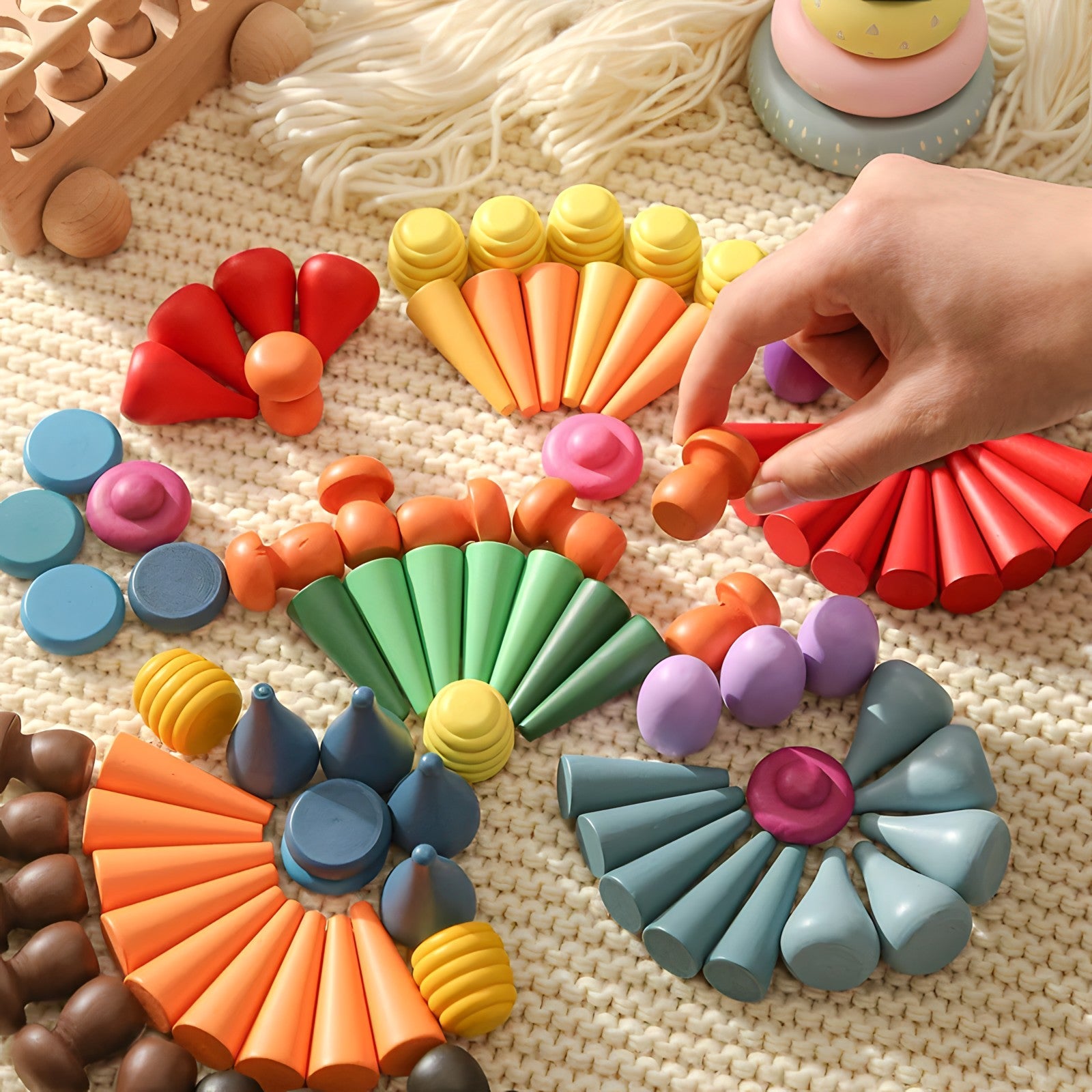 rainbow-wooden-loose-pieces-Gift-Baby-Toys-4