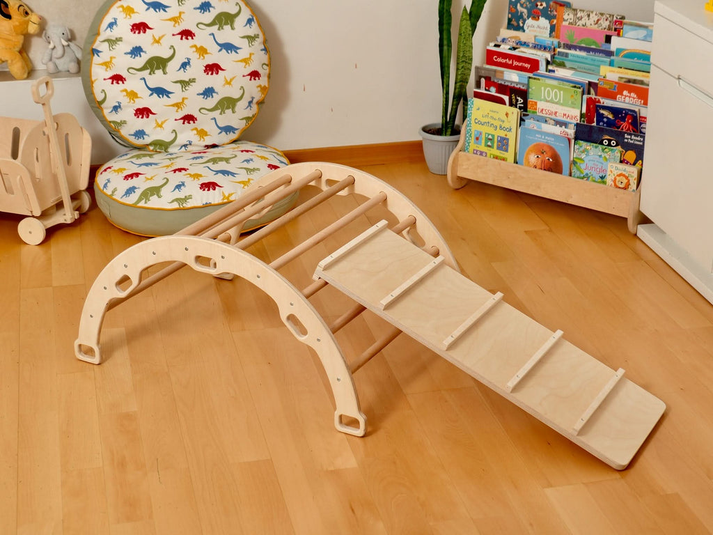 montessori-indoor-playground-pikler-triangle-climbing-arch-2in1-ramp-pillow-Gift-Baby-Toys-9
