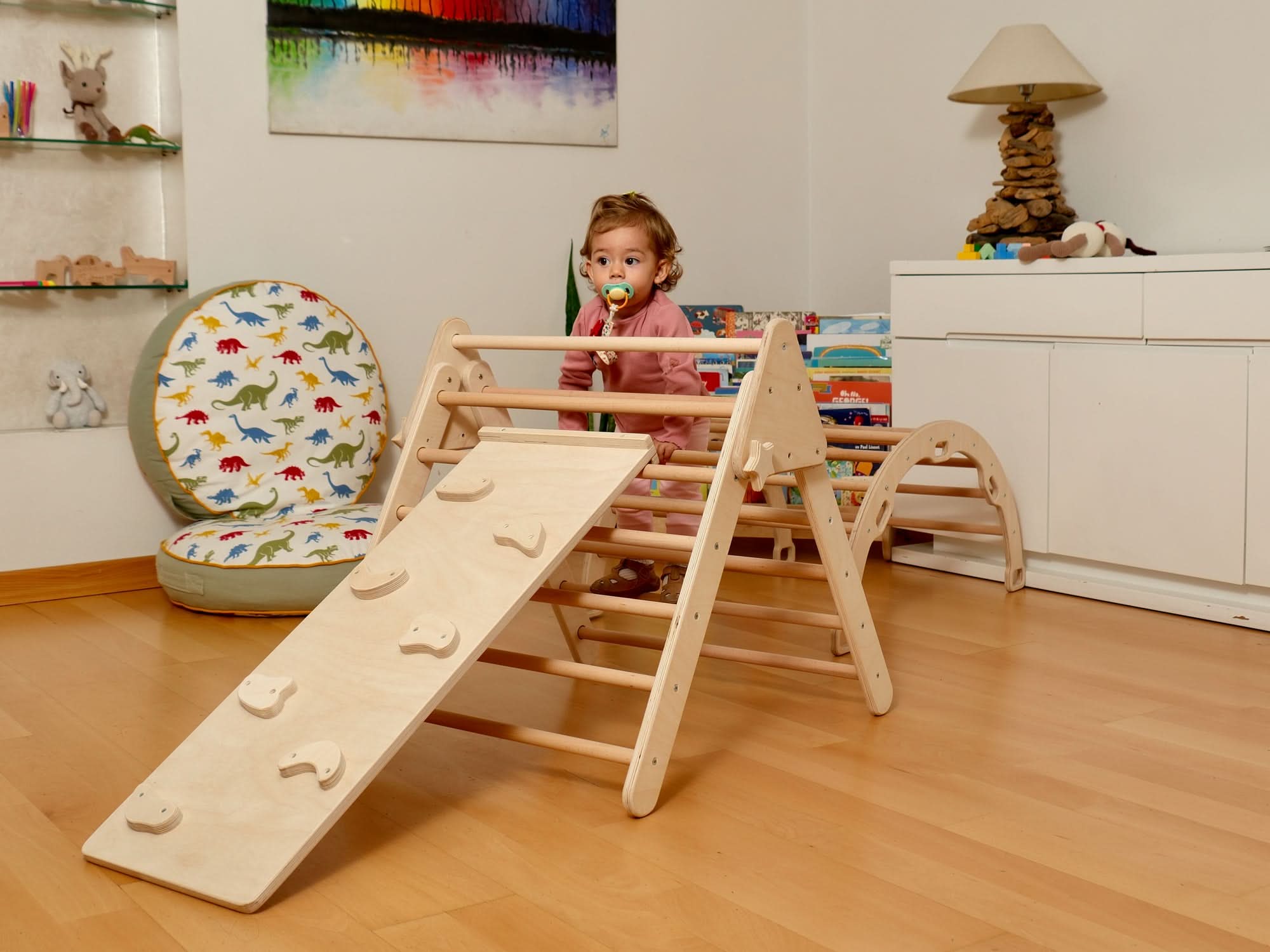 montessori-indoor-playground-pikler-triangle-climbing-arch-2in1-ramp-pillow-Gift-Baby-Toys-8