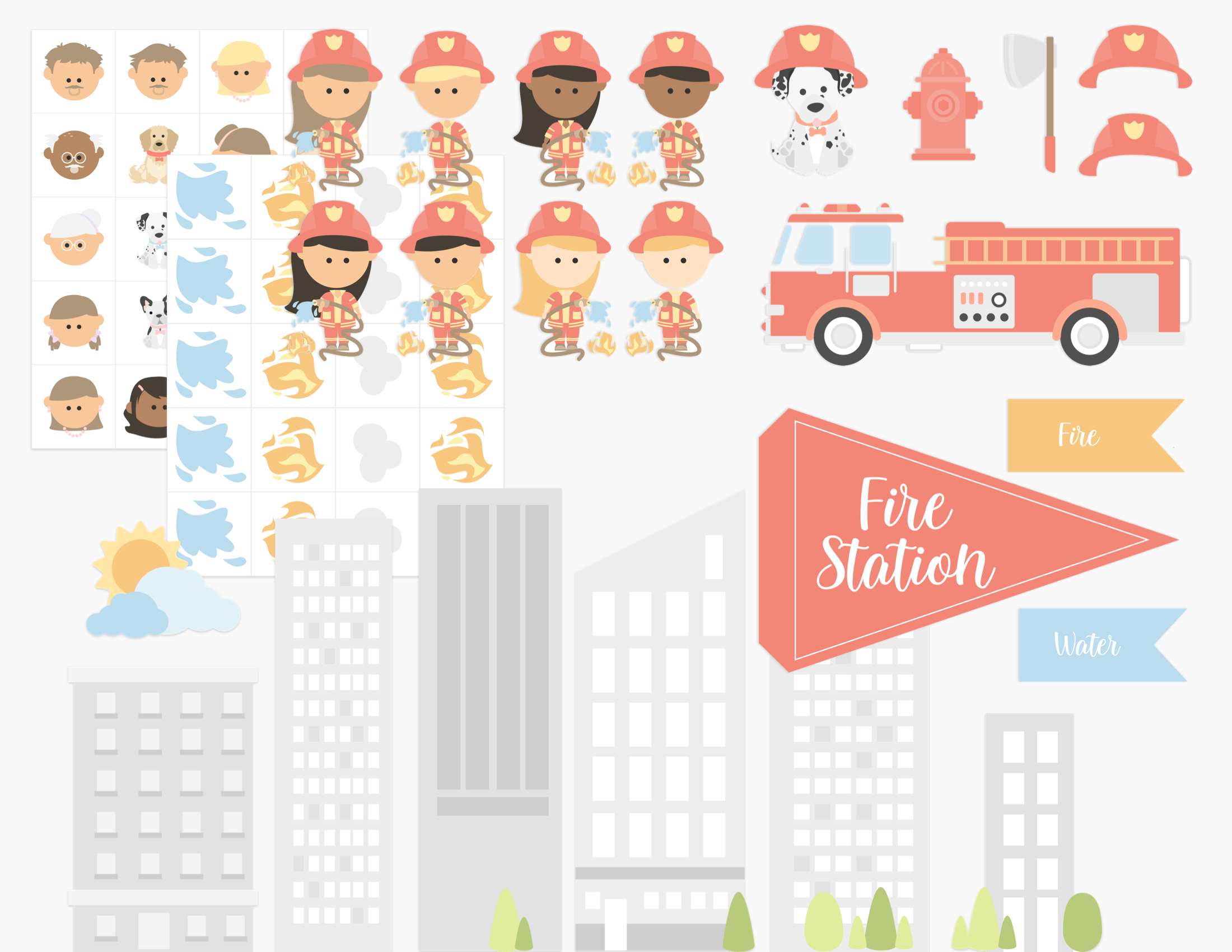 fire-fighter-fire-truck-printable-dramatic-play-kit-Gift-Baby-Toys-1