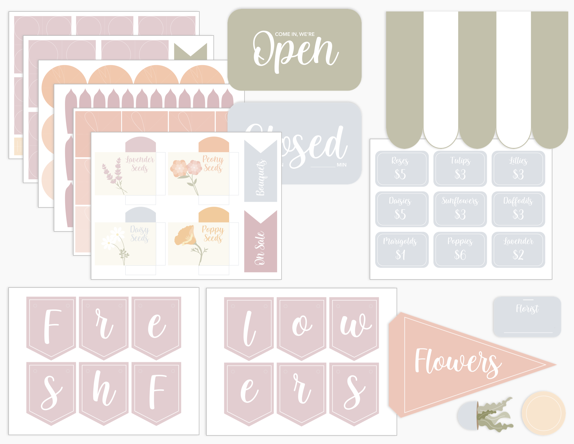 flower-market-printable-dramatic-play-Gift-Baby-Toys-1
