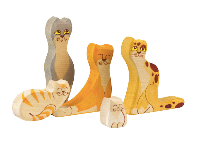 wooden-cat-figurines-set-of-5-Gift-Baby-Toys-2
