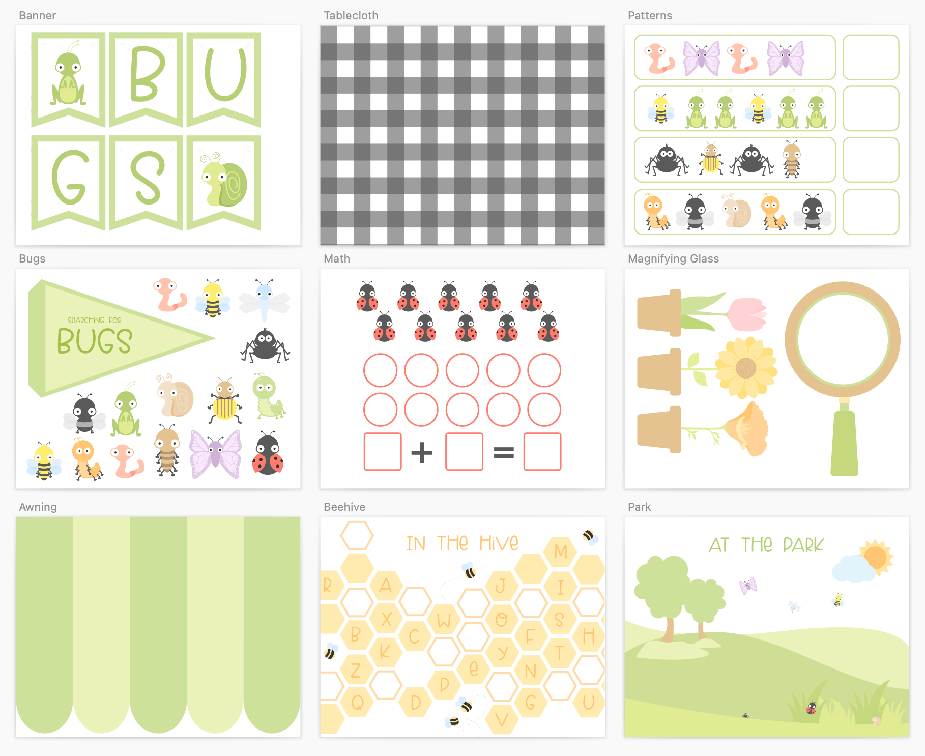 bugs-printable-dramatic-play-Gift-Baby-Toys-1