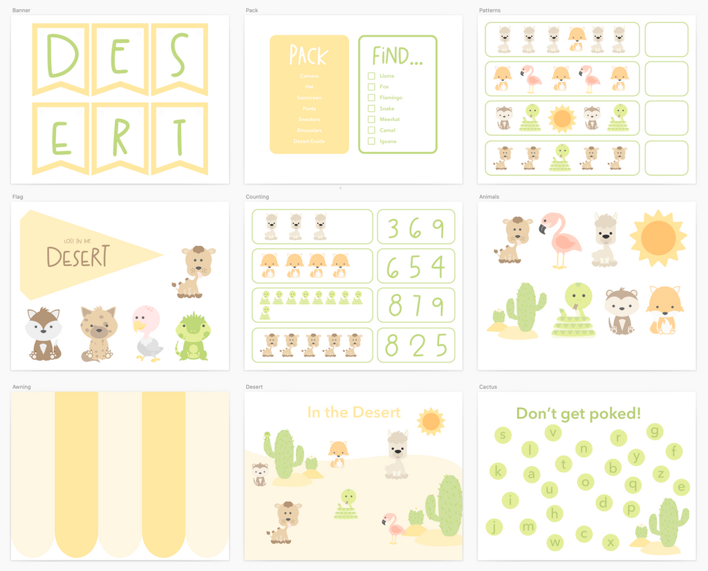 desert-animals-printable-dramatic-play-kit-Gift-Baby-Toys-1
