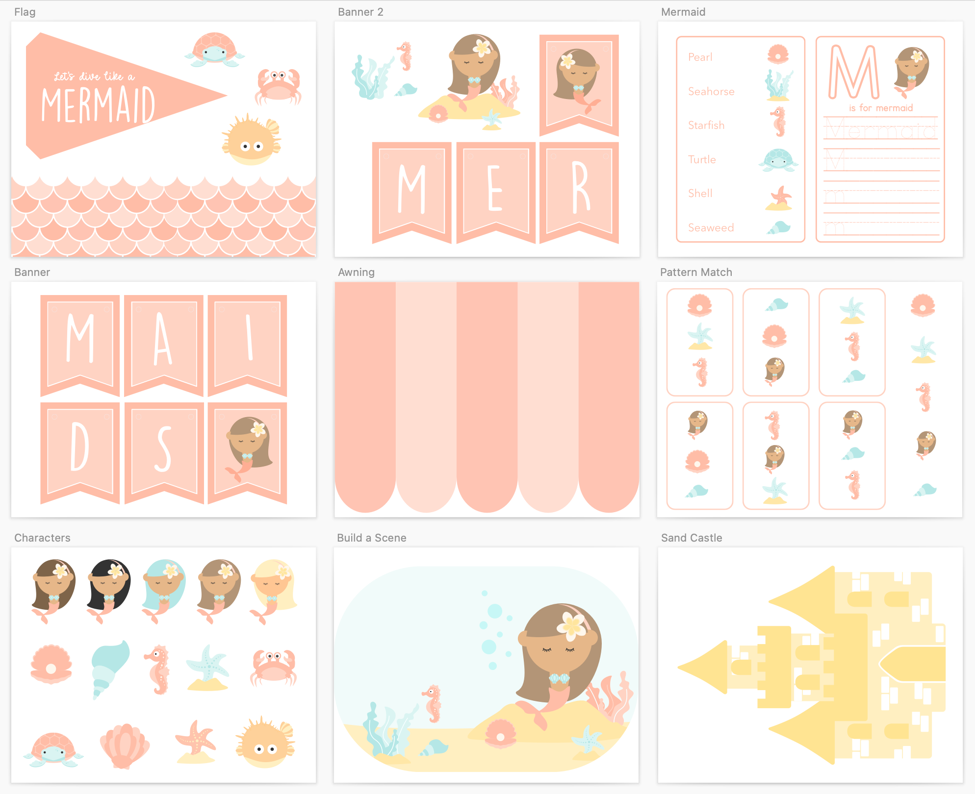 mermaid-printable-dramatic-play-Gift-Baby-Toys-1