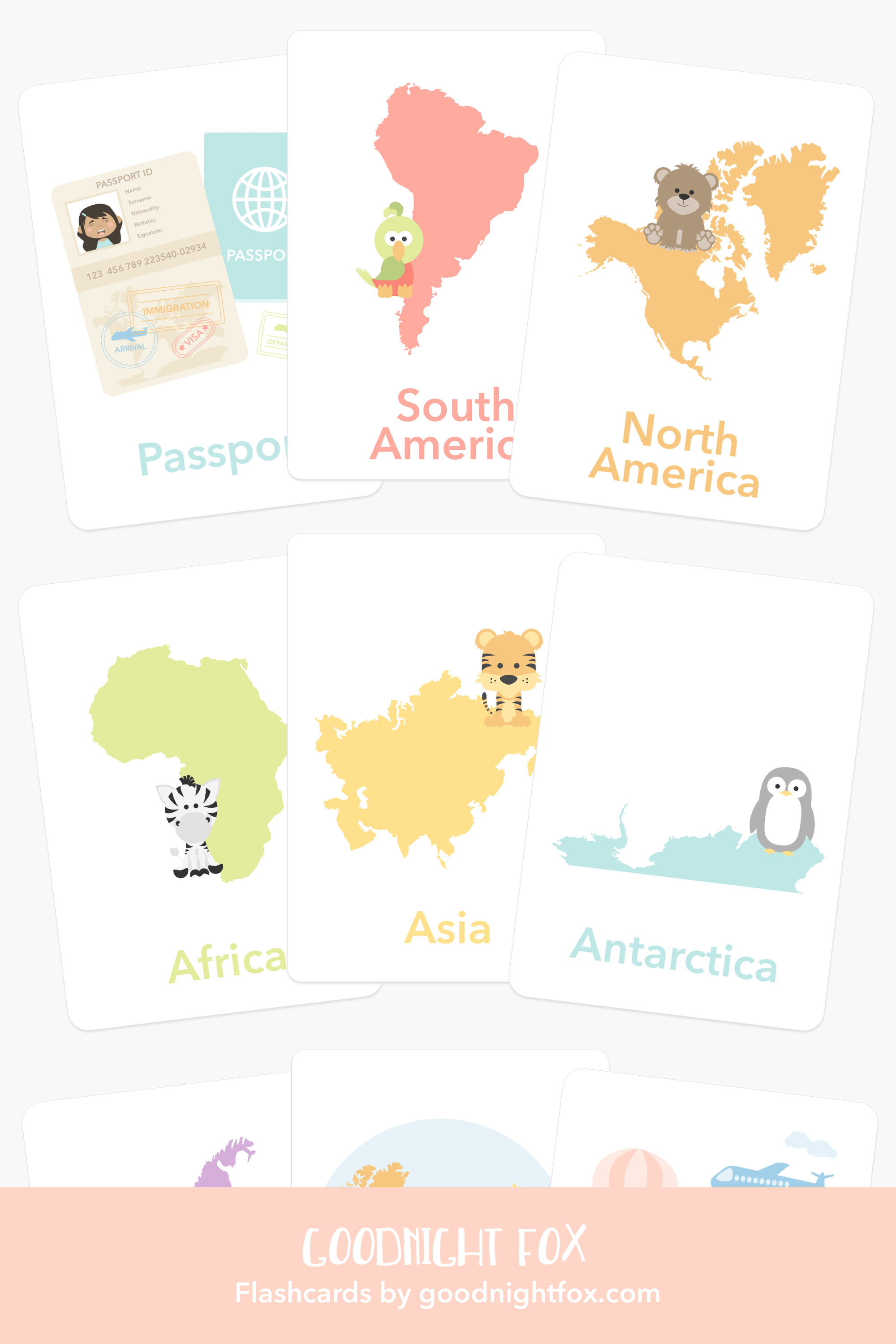 travel-continents-flashcards-Gift-Baby-Toys-1