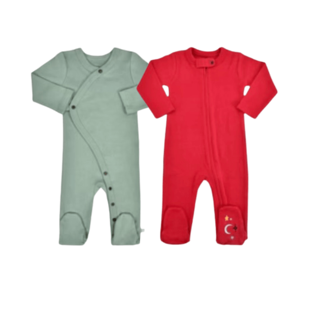 2-pc-footie-set-red-and-green-Gift-Baby-Toysone-pieces-1