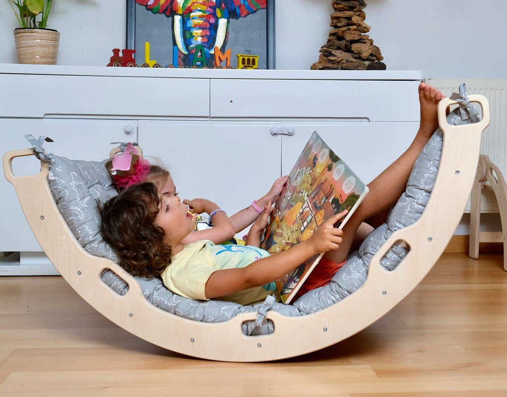 montessori-arch-rocker-with-gray-dinosaur-pattern-pillow-set-Gift-Baby-Toys-6