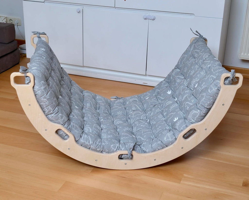montessori-arch-rocker-with-gray-dinosaur-pattern-pillow-set-Gift-Baby-Toys-7