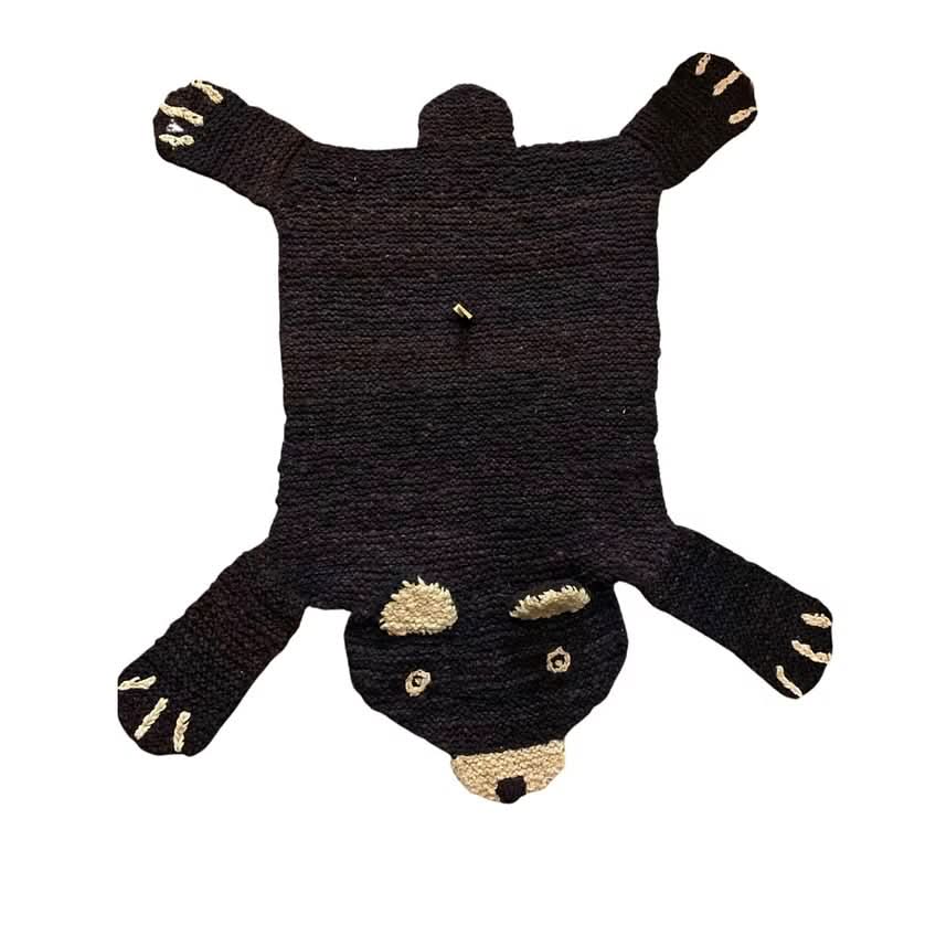 organic-wool-play-mat-nursery-rug-brown-bear-Gift-Baby-Toys-3