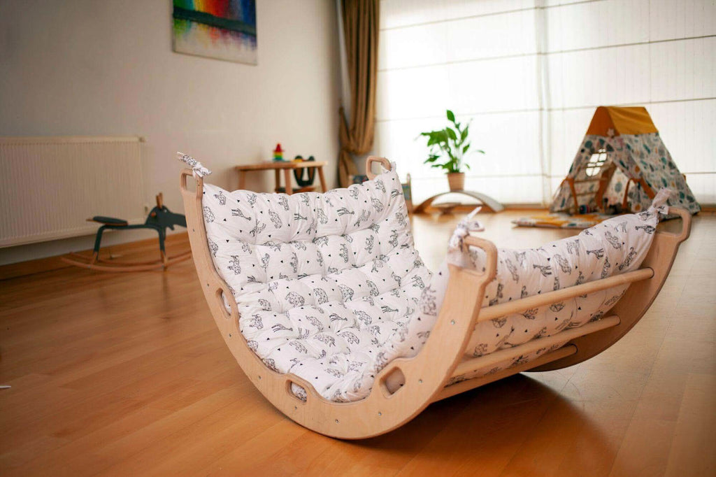 climbing-arch-rocker-with-origami-pillow-montessori-play-set-Gift-Baby-Toys-3