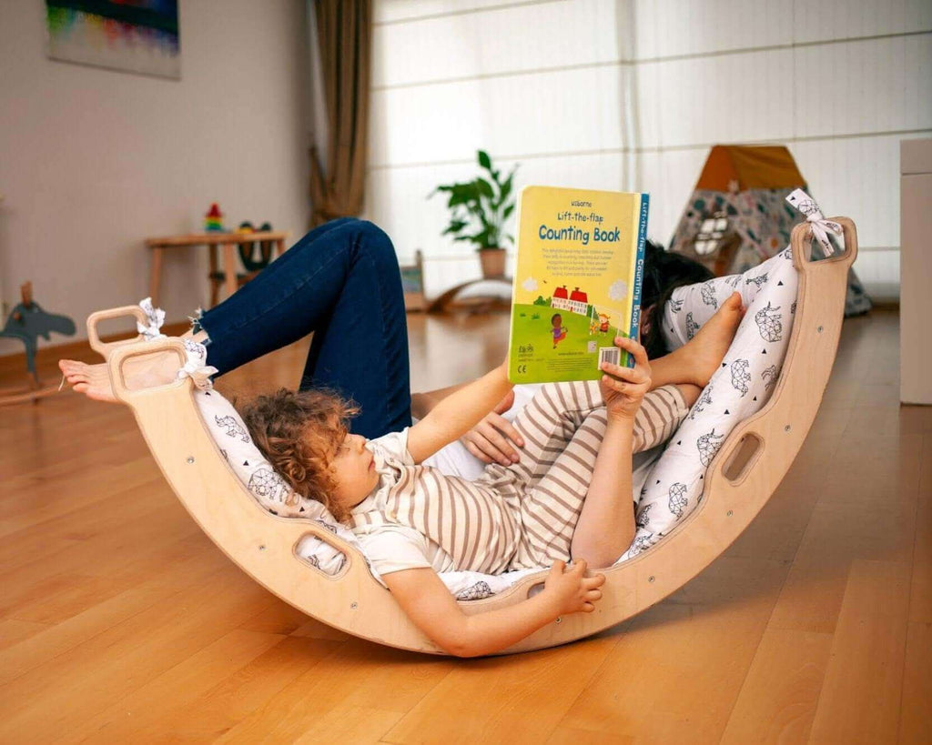 climbing-arch-rocker-with-origami-pillow-montessori-play-set-Gift-Baby-Toys-2
