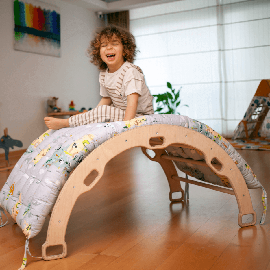 large-montessori-climbing-arch-rocker-with-pillow-set-Gift-Baby-Toys-3
