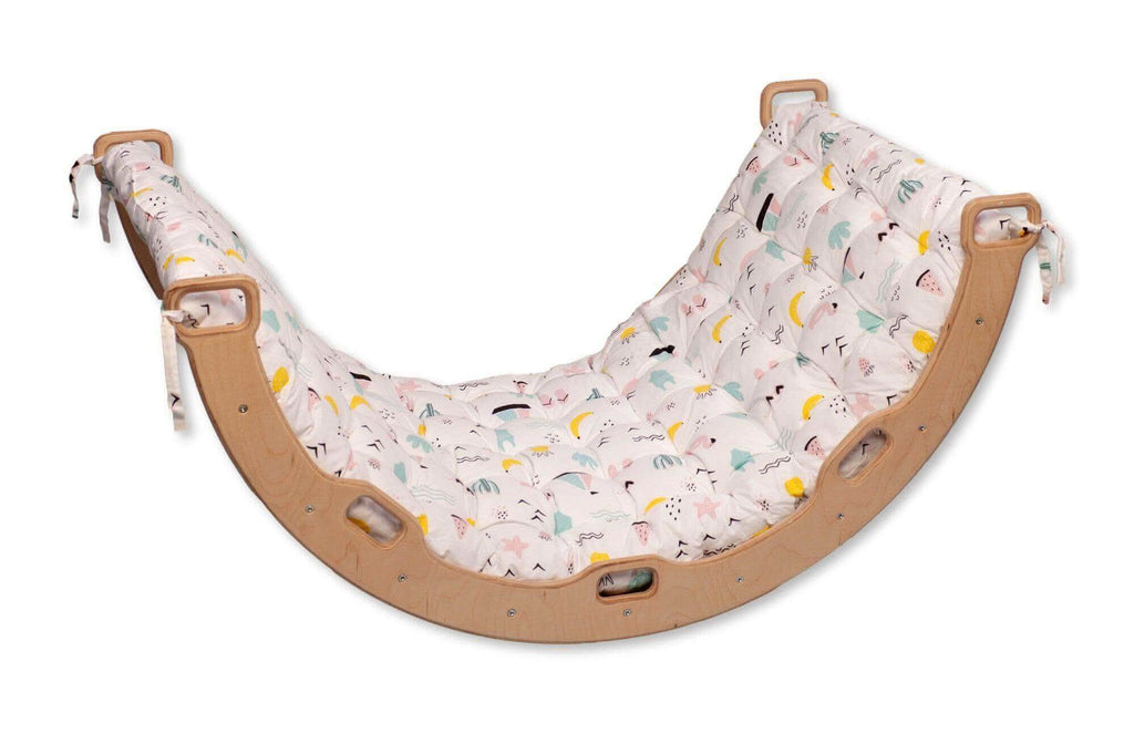 climbing-arch-with-flamingo-pillow-montessori-play-set-Gift-Baby-Toys-3