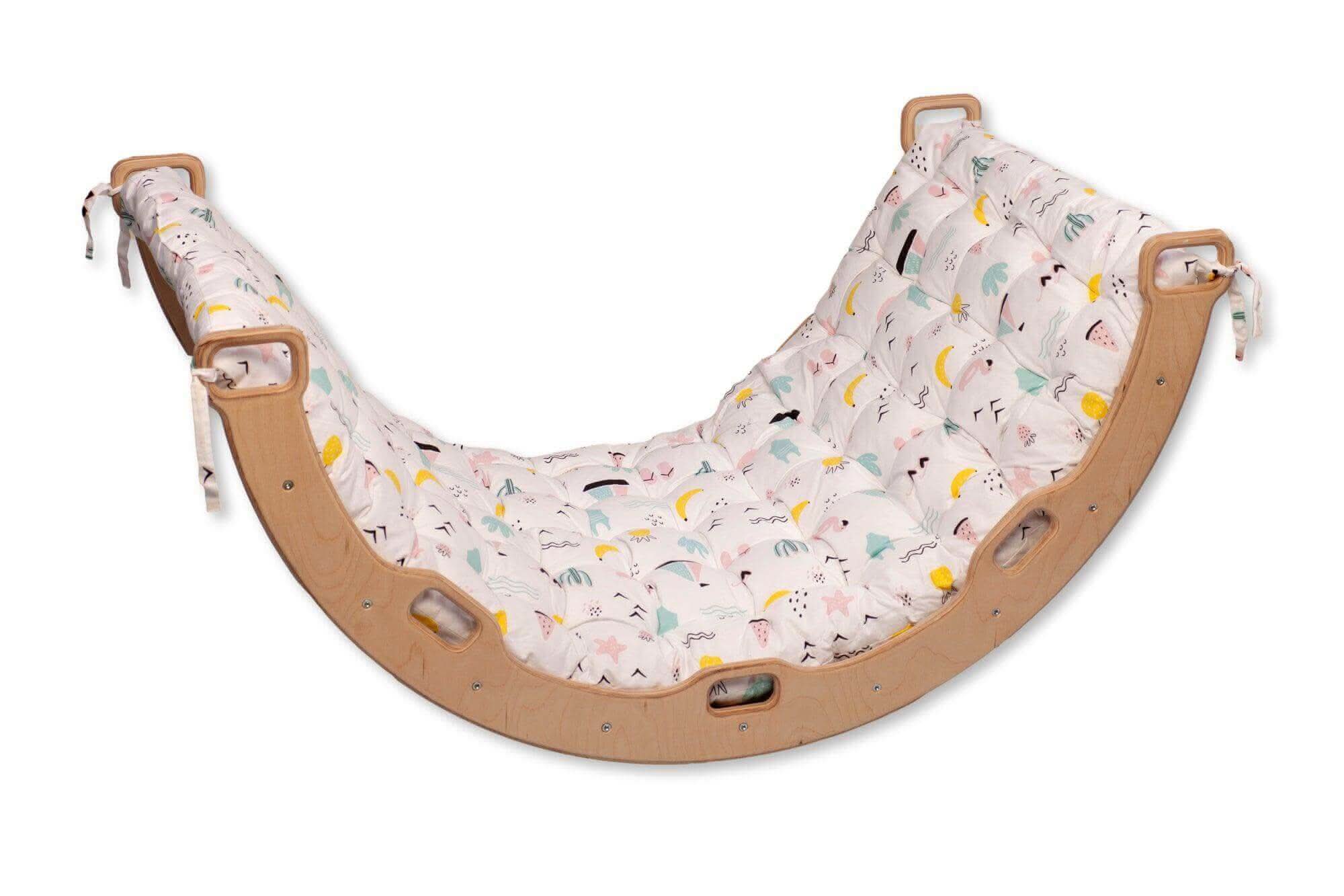 climbing-arch-with-flamingo-pillow-montessori-play-set-Gift-Baby-Toys-3