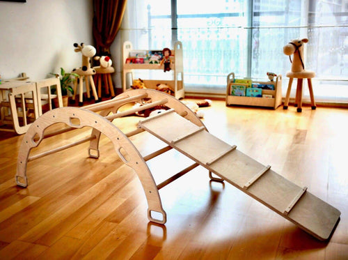 climbing-arch-with-ladder-ramp-and-star-pillow-set-wooden-climber-set-Gift-Baby-ToysClimbing Arch and Rockers-1