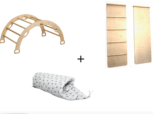 climbing-arch-with-ladder-ramp-and-star-pillow-set-wooden-climber-set-Gift-Baby-Toys-2