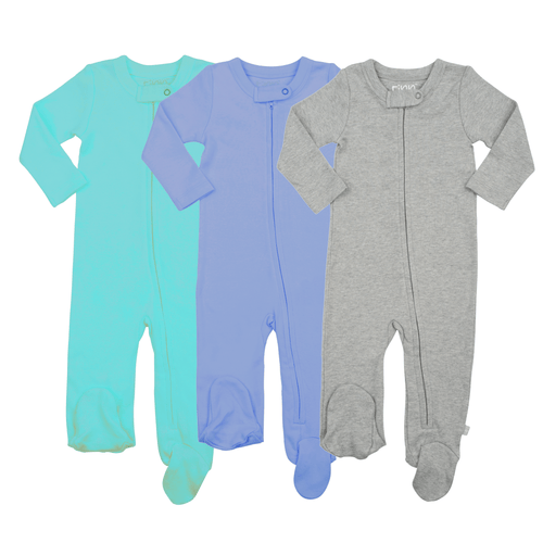 3pc-footie-set-vintage-aqua-periwinkle-heather-grey-Gift-Baby-Toysone-pieces-1