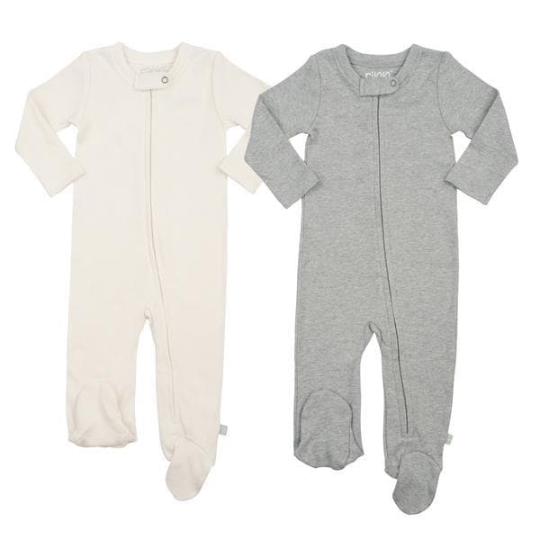 2-pc-zipper-footie-set-ivory-heather-grey-Gift-Baby-Toysone-pieces-1