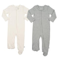 2-pc-zipper-footie-set-ivory-heather-grey-Gift-Baby-Toysone-pieces-1