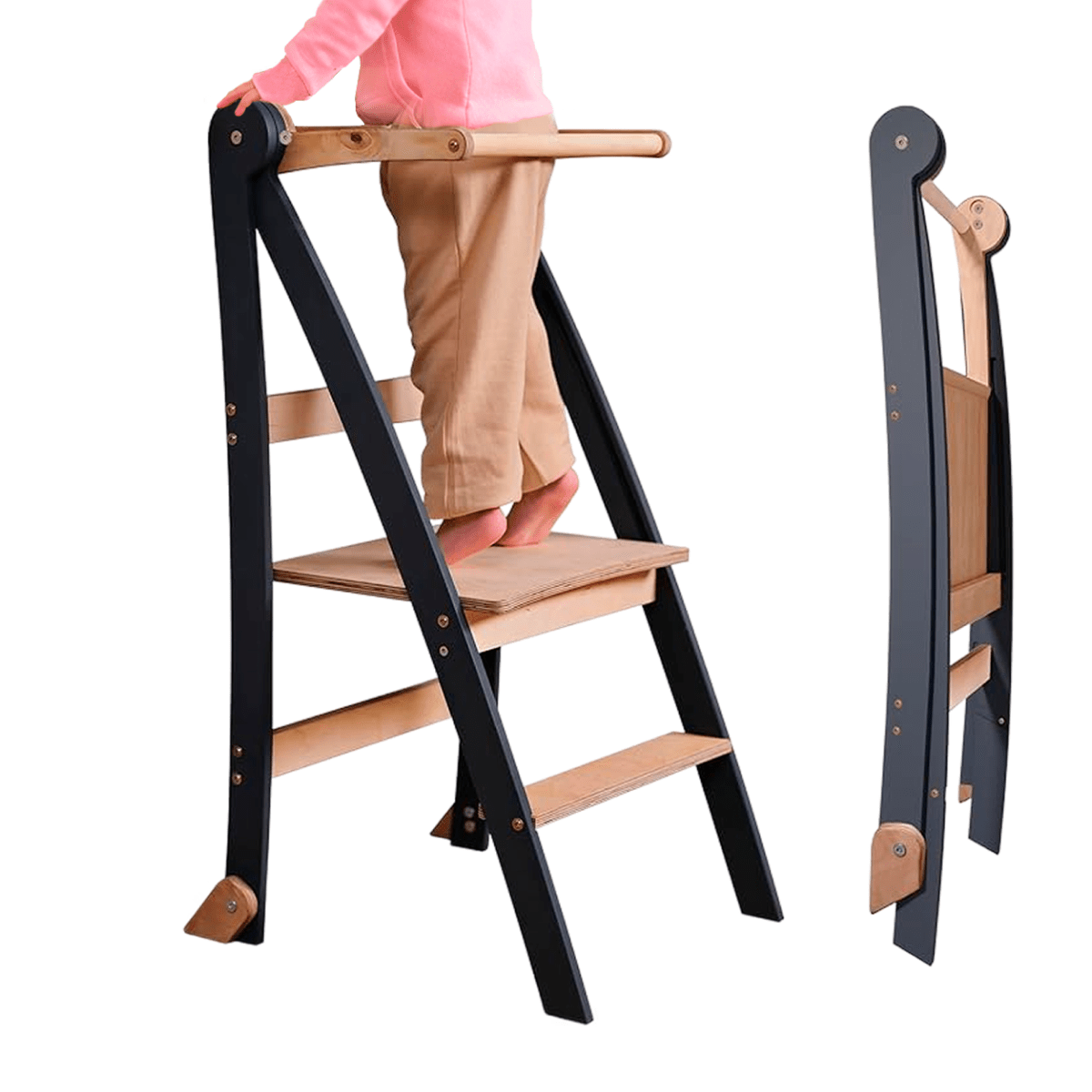 toddler-learning-tower-step-stool-for-kids-graphite-Gift-Baby-Toys-1