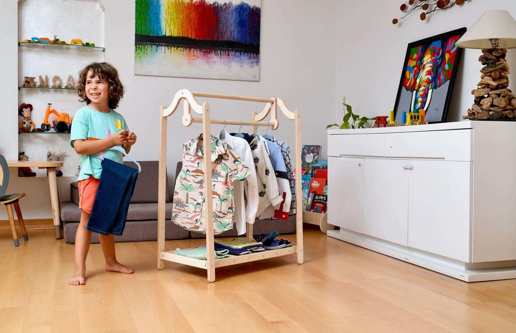 montessori-wooden-kids-clothing-rack-Gift-Baby-ToysClothing Rack-1
