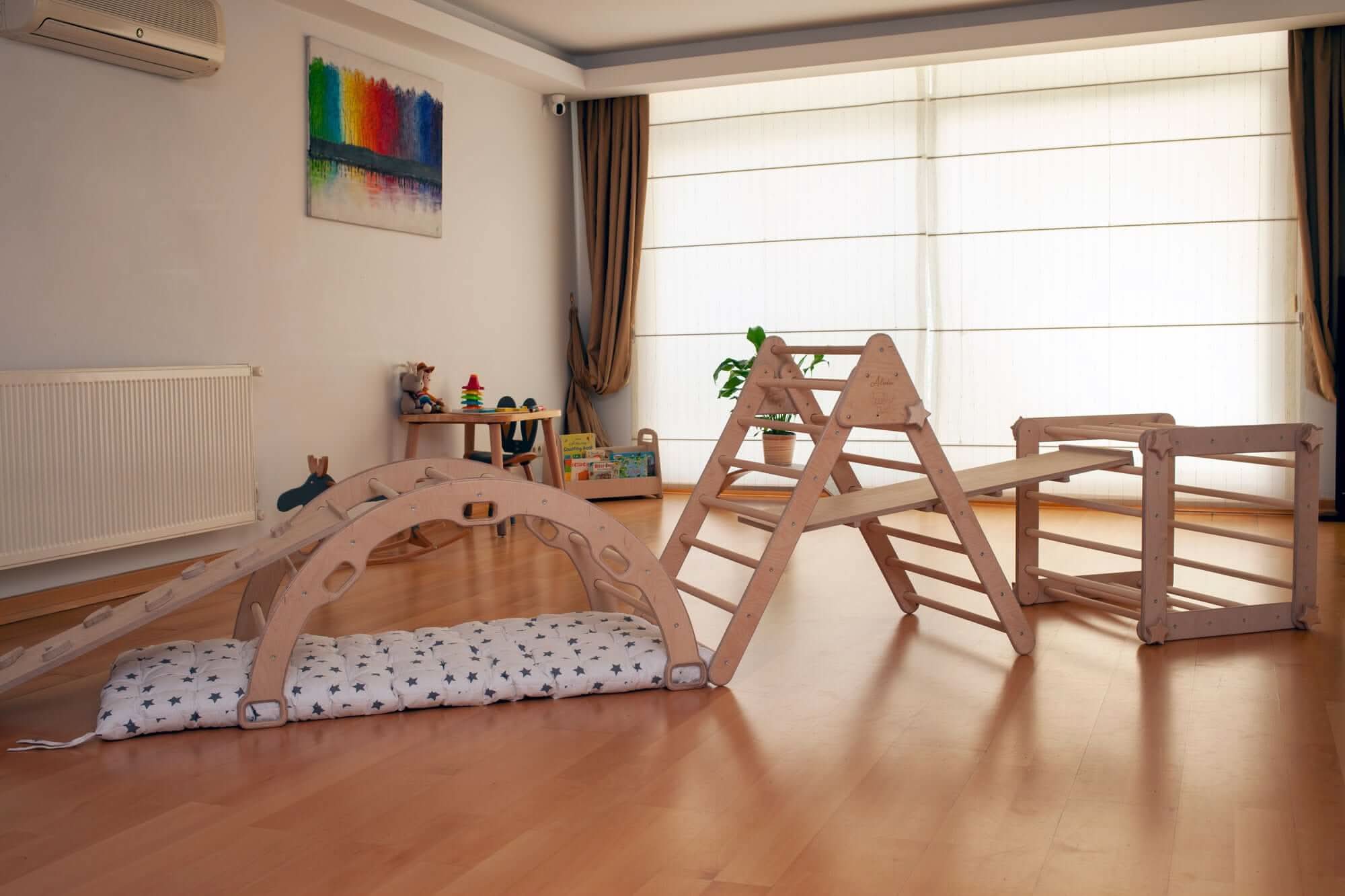 montessori-climber-set-6-pieces-indoor-playground-set-Gift-Baby-ToysClimbing Arch and Rockers-1