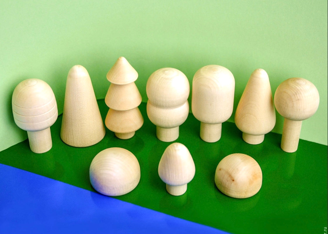 unfinished-wooden-trees-and-bushes-play-set-Gift-Baby-Toys-1