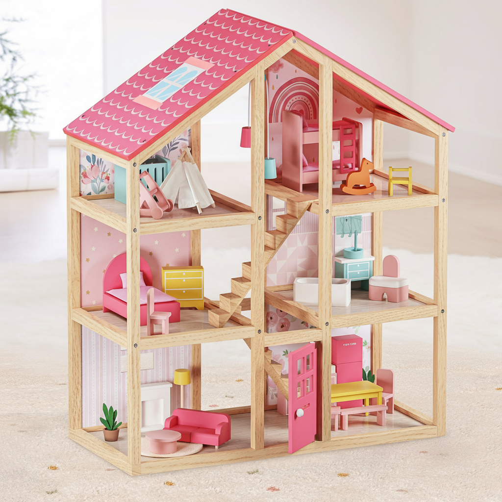tiny-land®-sweetwood-love-dollhouse-without-dolls-Gift-Baby-ToysDollhouse-1
