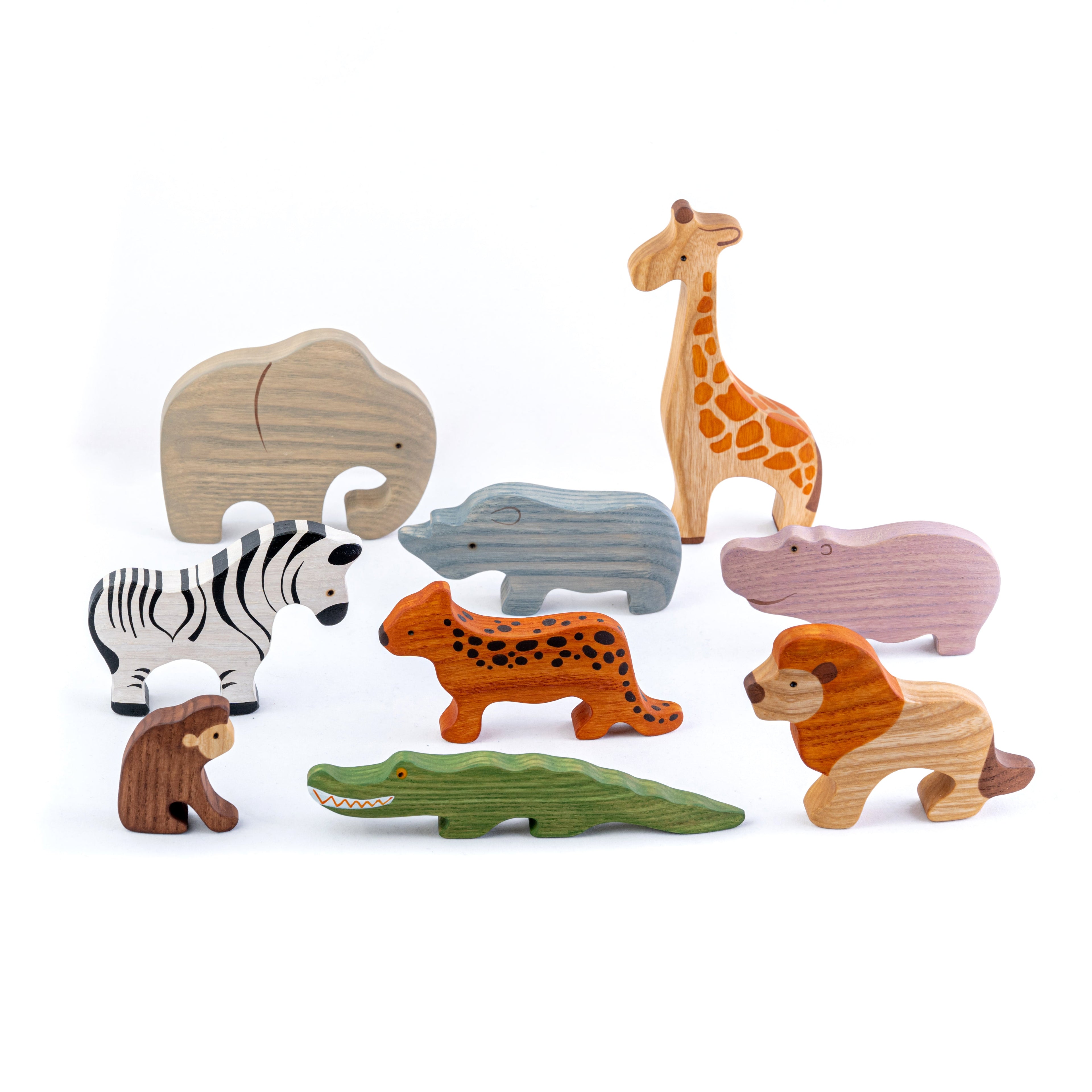 waldorf-african-safari-set-of-9-animals-painted-Gift-Baby-Toys-1
