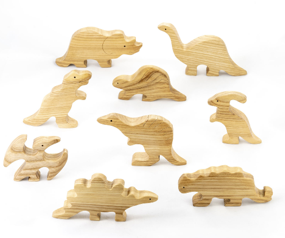 wooden-dinosaur-cutouts-natural-set-Gift-Baby-Toys-1