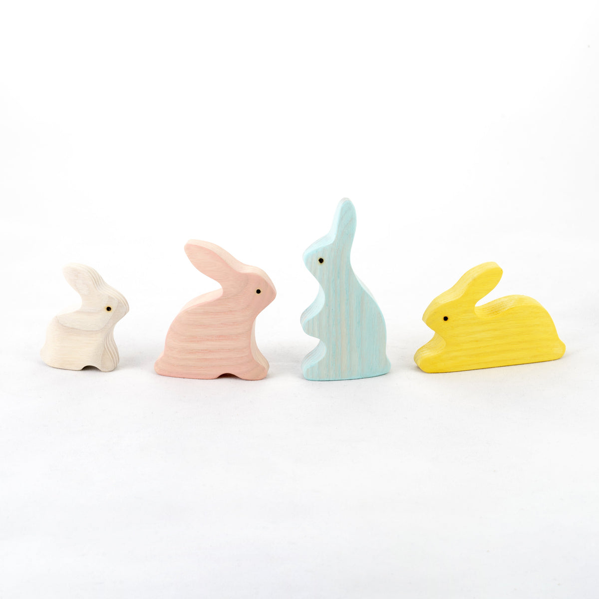 Waldorf toys Bunny Rabbits family Set of 4, rabbits figurines at Gift ...
