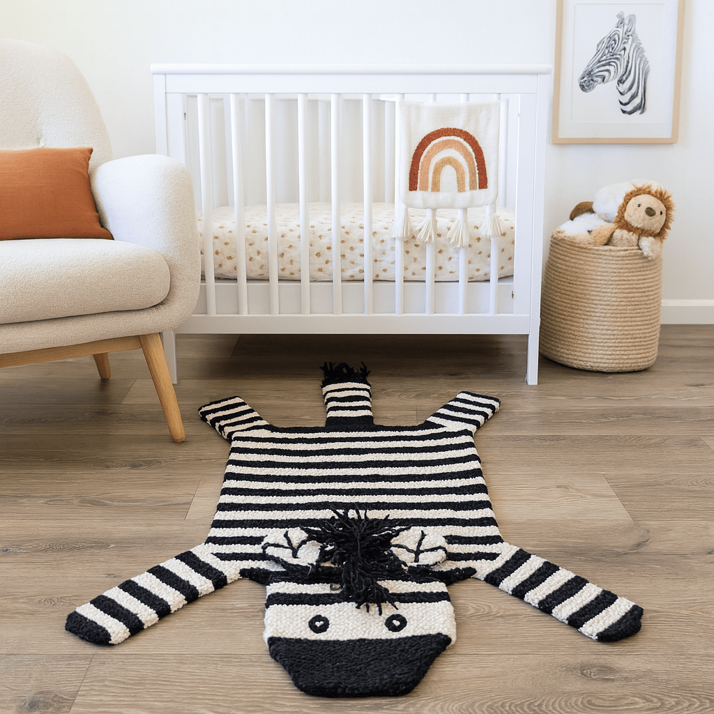 organic-wool-play-mat-nursery-rug-zebra-Gift-Baby-Toys-2